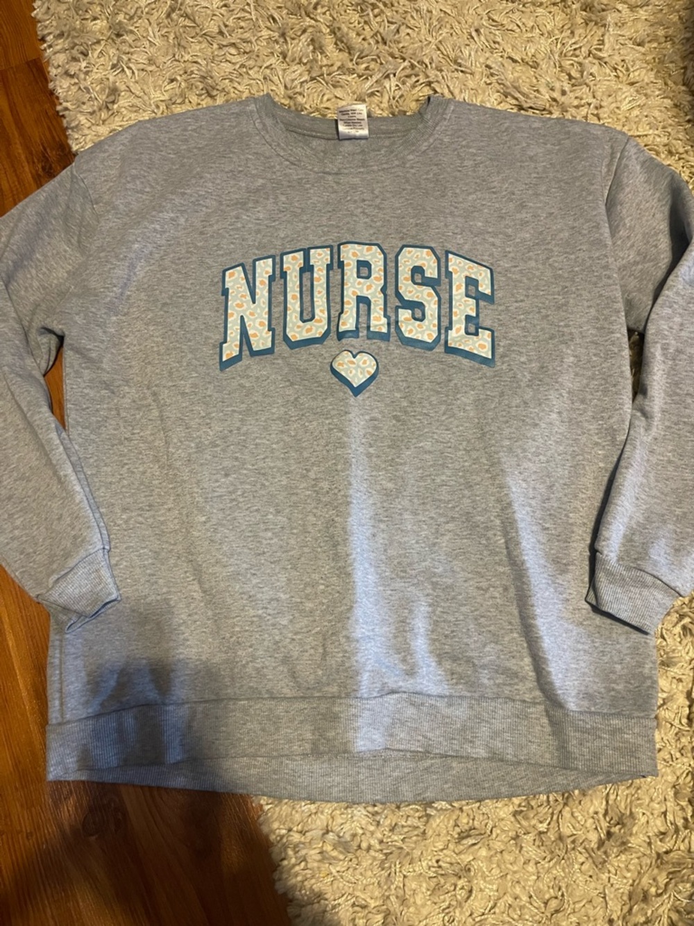 Nurse Graphic Crewneck Sweatshirt - Gray